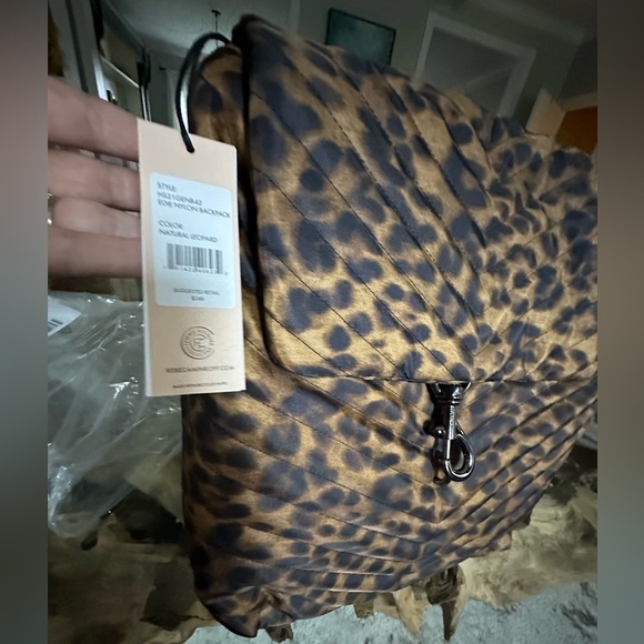 Rebecca Minkoff Edie Leopard Backpack NWT Quilted Chain Bag main image 6